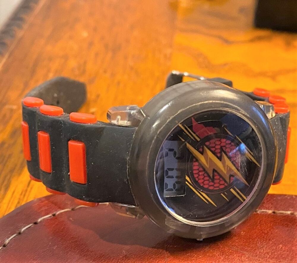 Boy's 37mm Justice League Digital LCD Watch, Poly Band